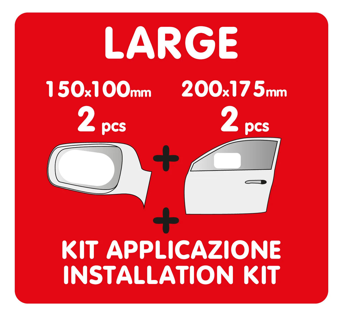 Disegno tecnico quotato di Clear-View, set 4 pellicole adesive con nano-tecnologia, con le misure, vista 4