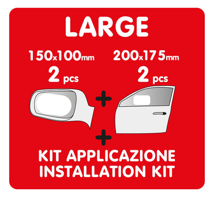 Disegno tecnico quotato di Clear-View, set 4 pellicole adesive con nano-tecnologia, con le misure, vista 4