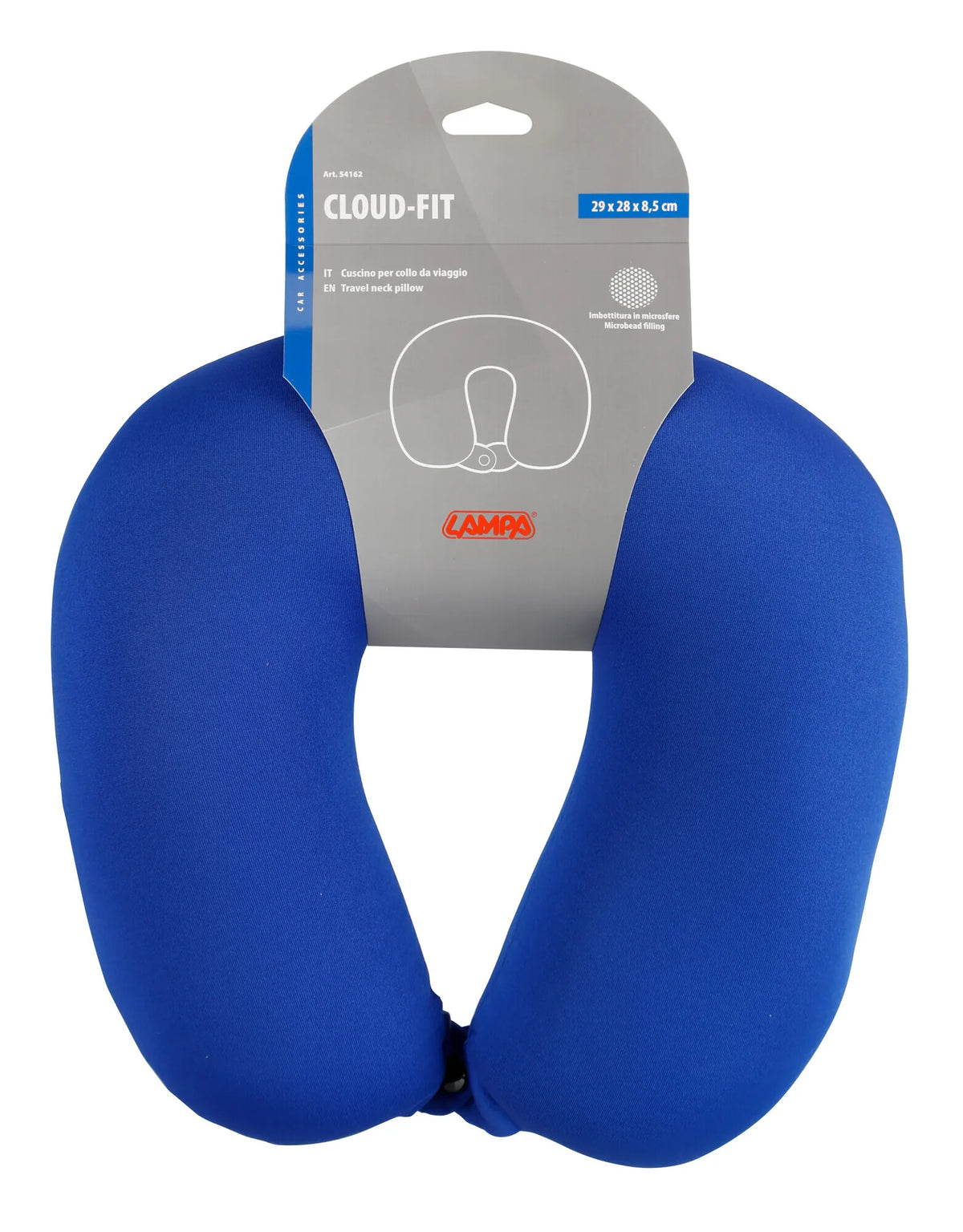 La confezione di Cloud-Fit, cuscino per collo da viaggio - Blu Navy