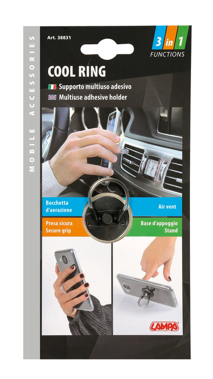 La confezione di Cool Ring, supporto multiuso adesivo