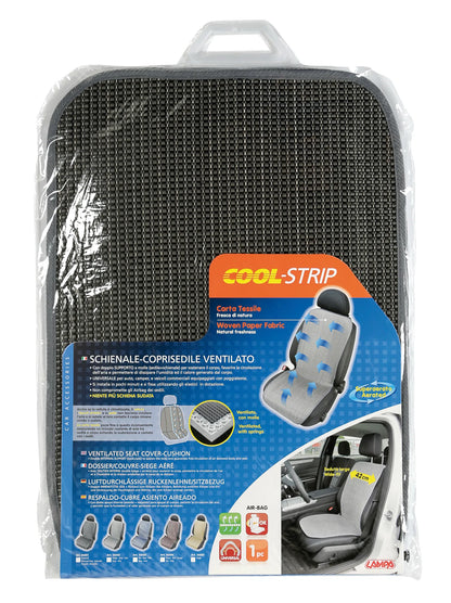 La confezione di Cool-Strip, schienale ventilato in carta tessile