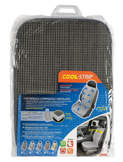 La confezione di Cool-Strip, schienale ventilato in carta tessile