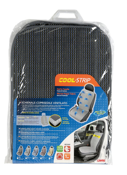 La confezione di Cool-Strip, schienale ventilato in carta tessile