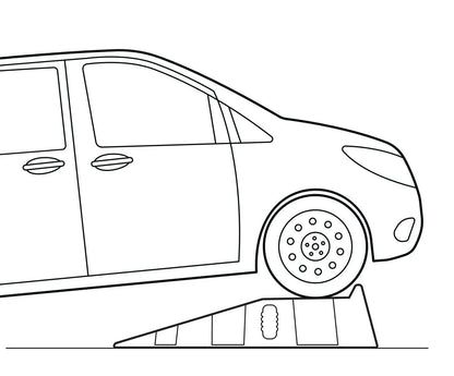 Disegno tecnico quotato di Coppia di rampe per sollevamento veicoli, con le misure, vista 2