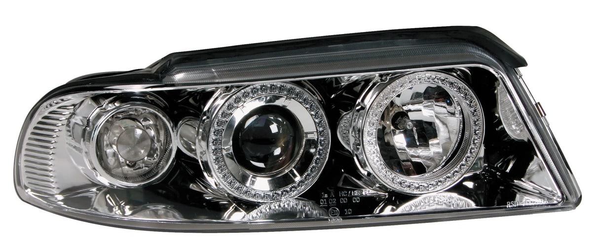 Coppia fanali anteriori Angel-Eyes - compatibile per Audi su fondo bianco