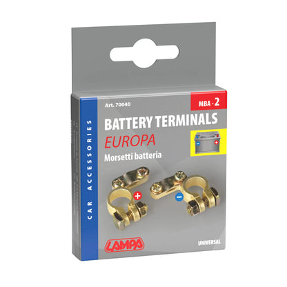 La confezione di Coppia morsetti batteria modello Europa