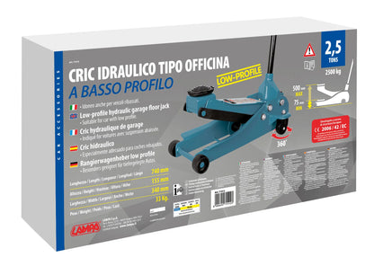La confezione di Cric idraulico a carrello, a basso profilo - 2.500 kg