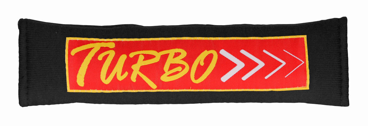 Cuscino avvolgicintura universale — doppia imbottitura, chiusura velcro. Scritte assortite: Rally, Racing, Motorsport, Turbo