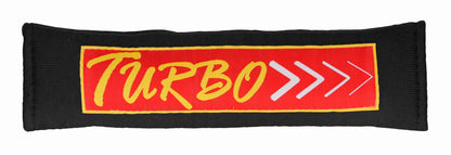 Cuscino avvolgicintura universale — doppia imbottitura, chiusura velcro. Scritte assortite: Rally, Racing, Motorsport, Turbo