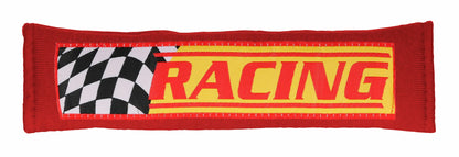 Cuscino avvolgicintura universale — doppia imbottitura, chiusura velcro. Scritte assortite: Rally, Racing, Motorsport, Turbo