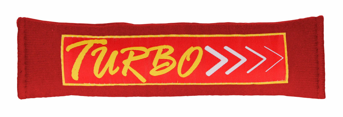 Cuscino avvolgicintura universale — doppia imbottitura, chiusura velcro. Scritte assortite: Rally, Racing, Motorsport, Turbo