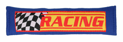 Cuscino avvolgicintura universale — doppia imbottitura, chiusura velcro. Scritte assortite: Rally, Racing, Motorsport, Turbo