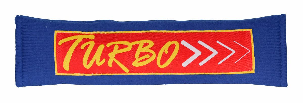Cuscino avvolgicintura universale — doppia imbottitura, chiusura velcro. Scritte assortite: Rally, Racing, Motorsport, Turbo