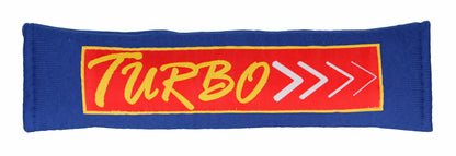 Cuscino avvolgicintura universale — doppia imbottitura, chiusura velcro. Scritte assortite: Rally, Racing, Motorsport, Turbo