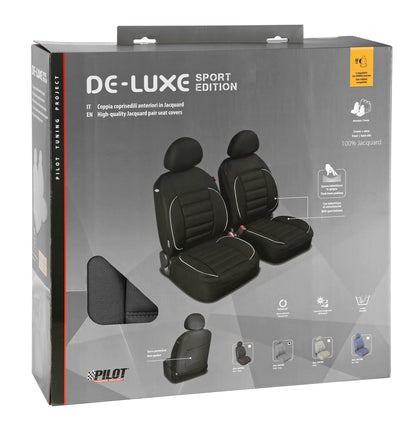 La confezione di De-Luxe Sport Edition, coppia coprisedili anteriori