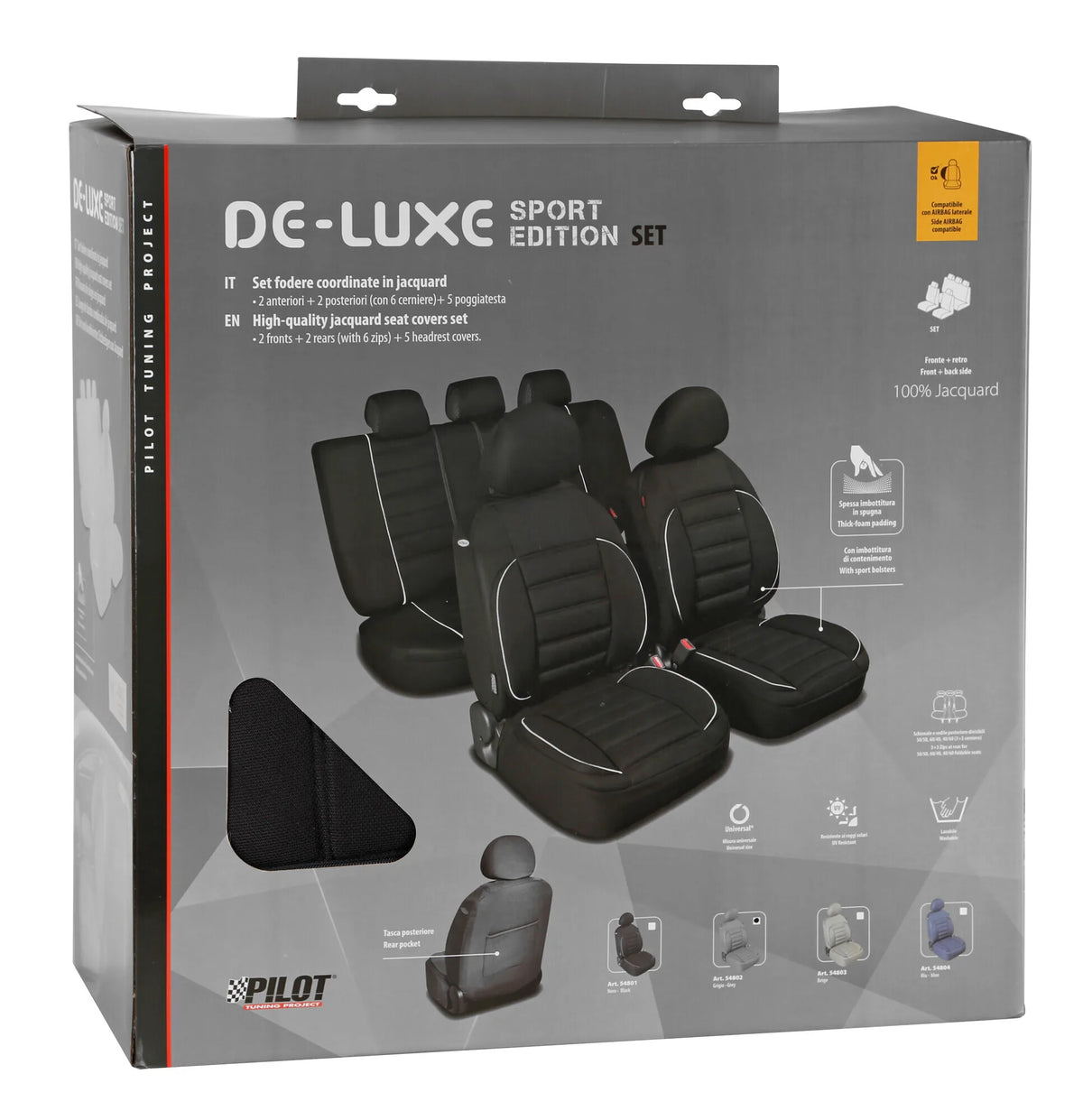 La confezione di De-Luxe Sport Edition, set fodere coordinate