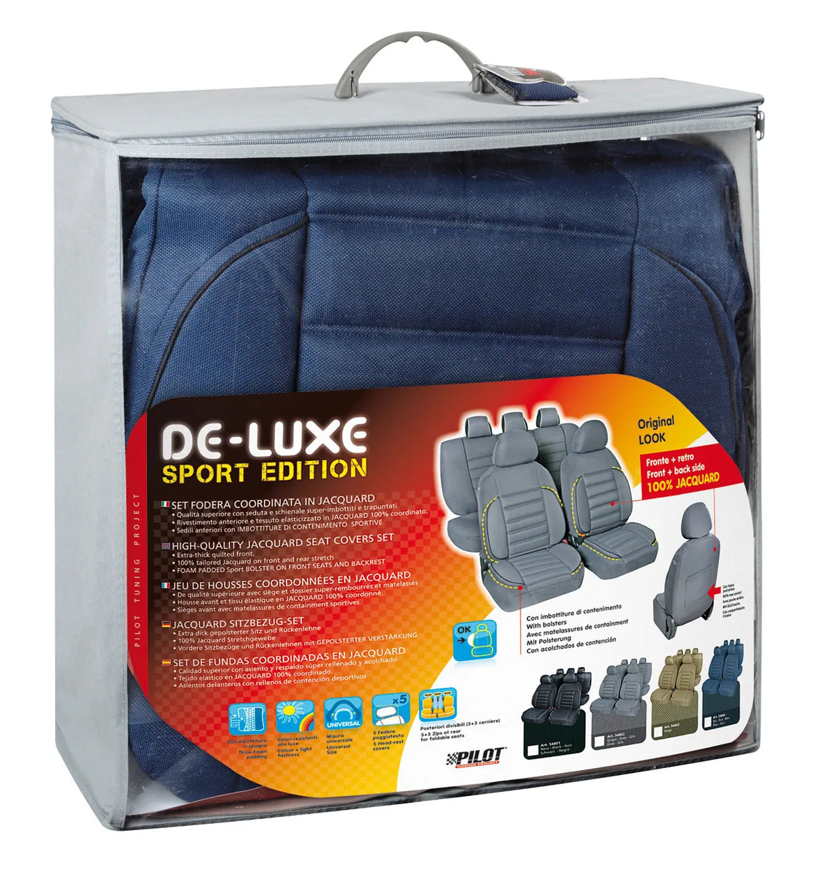 La confezione di De-Luxe Sport Edition, set fodere coordinate