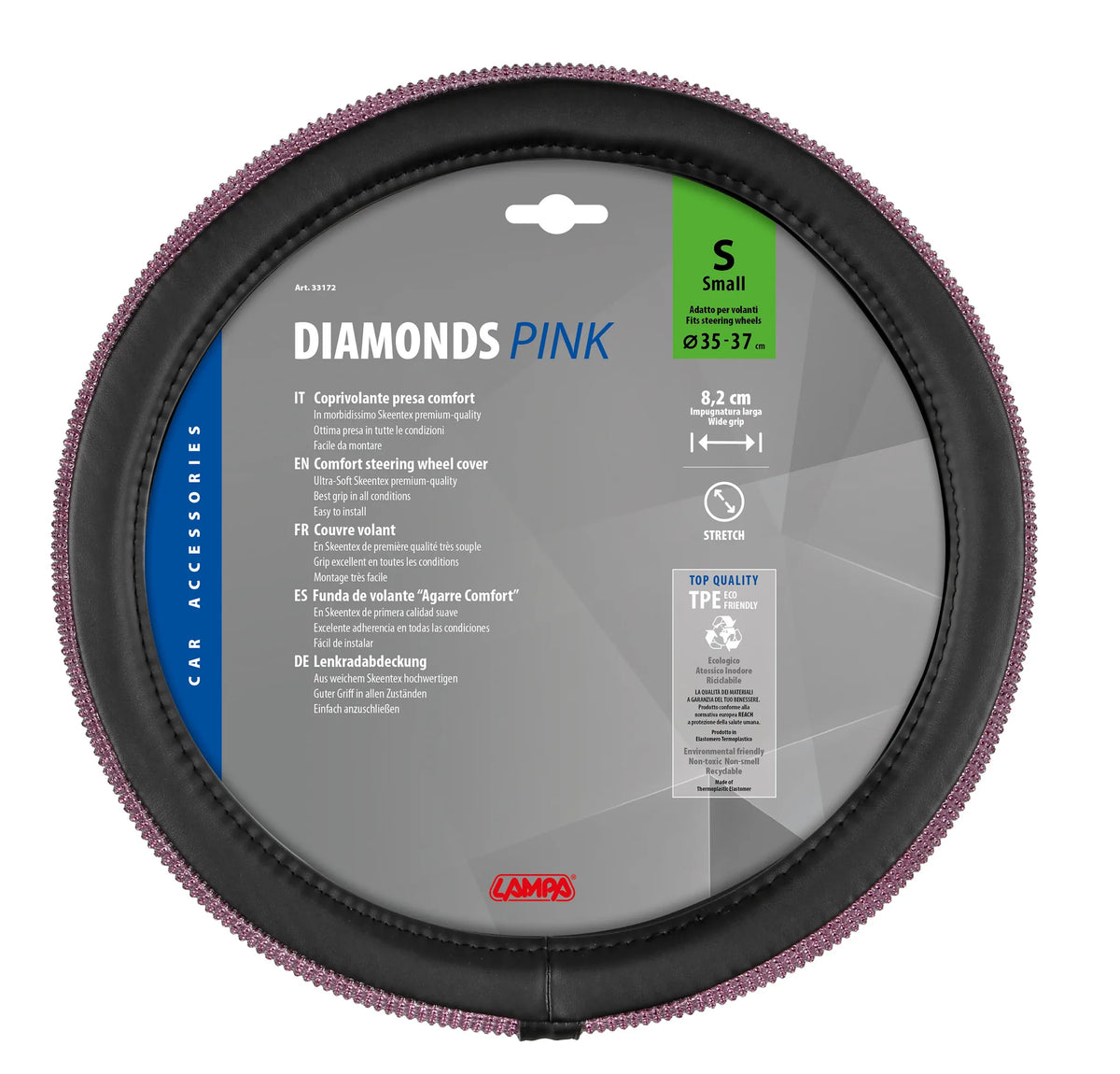 La confezione di Diamonds Pink, coprivolante in Skeentex - S - Ø 35/37 cm