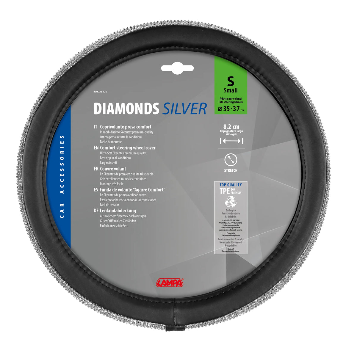 La confezione di Diamonds Silver, coprivolante in Skeentex - S - Ø 35/37 cm