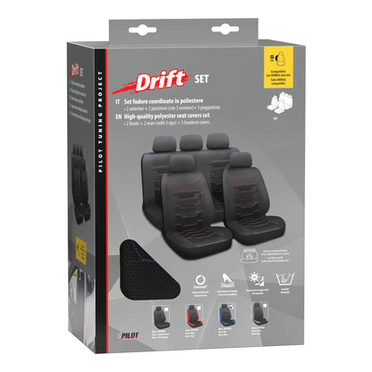 La confezione di Drift, set fodere coordinate - Nero/Rosso