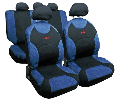 Drive Jeans, set coprisedili su fondo bianco