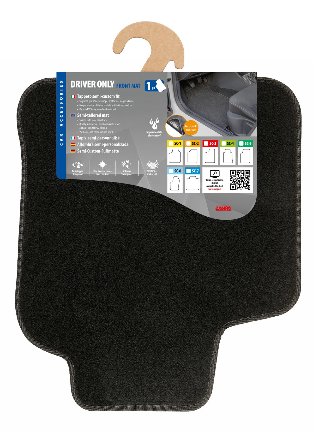 La confezione di Driver Only, tappeto semi-custom fit