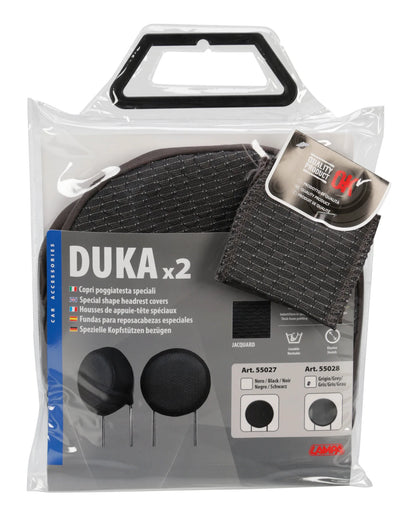 La confezione di Duka Round-Fit x2, copri poggiatesta speciali