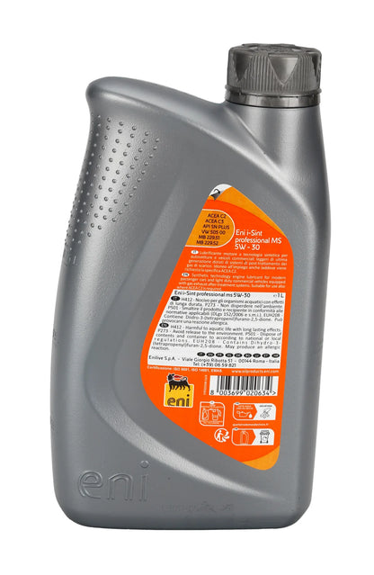Eni olio i-sint ms 5w-30 lt.1 su fondo bianco, vista 2