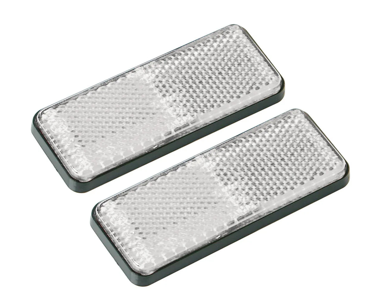 Euro-Norm, catarifrangenti rettangolari - 90x35 mm — 2 pezzi. Omologati a norme europee. Adesivi