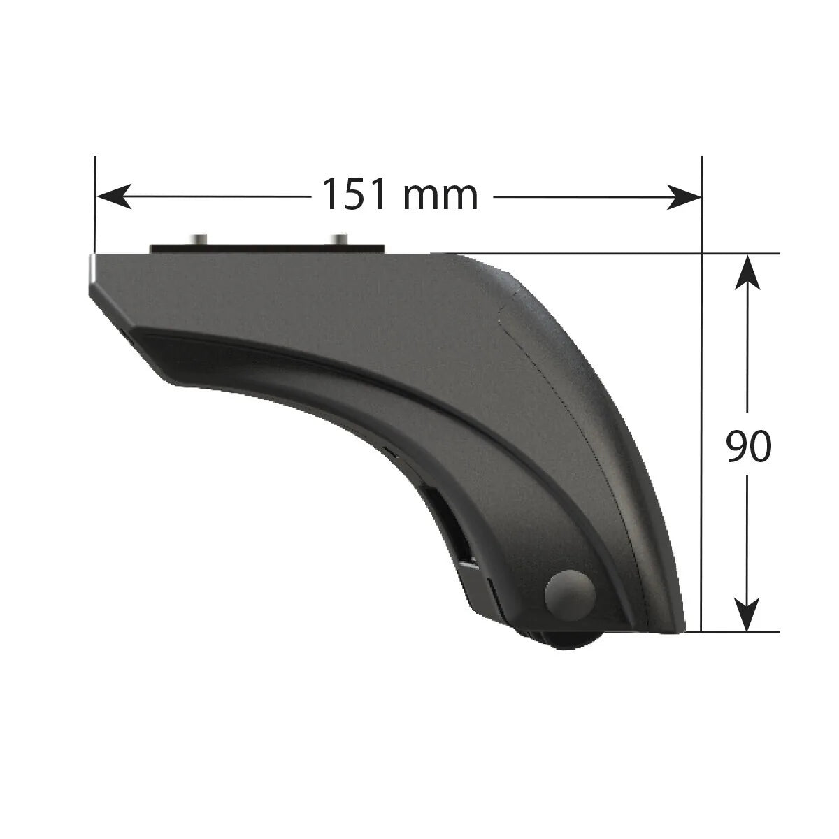 Disegno tecnico quotato di Evos ST (standard), kit 4 piedi con profilo standard, con le misure