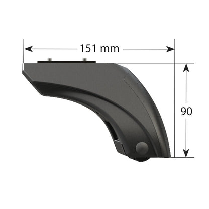 Disegno tecnico quotato di Evos ST (standard), kit 4 piedi con profilo standard, con le misure