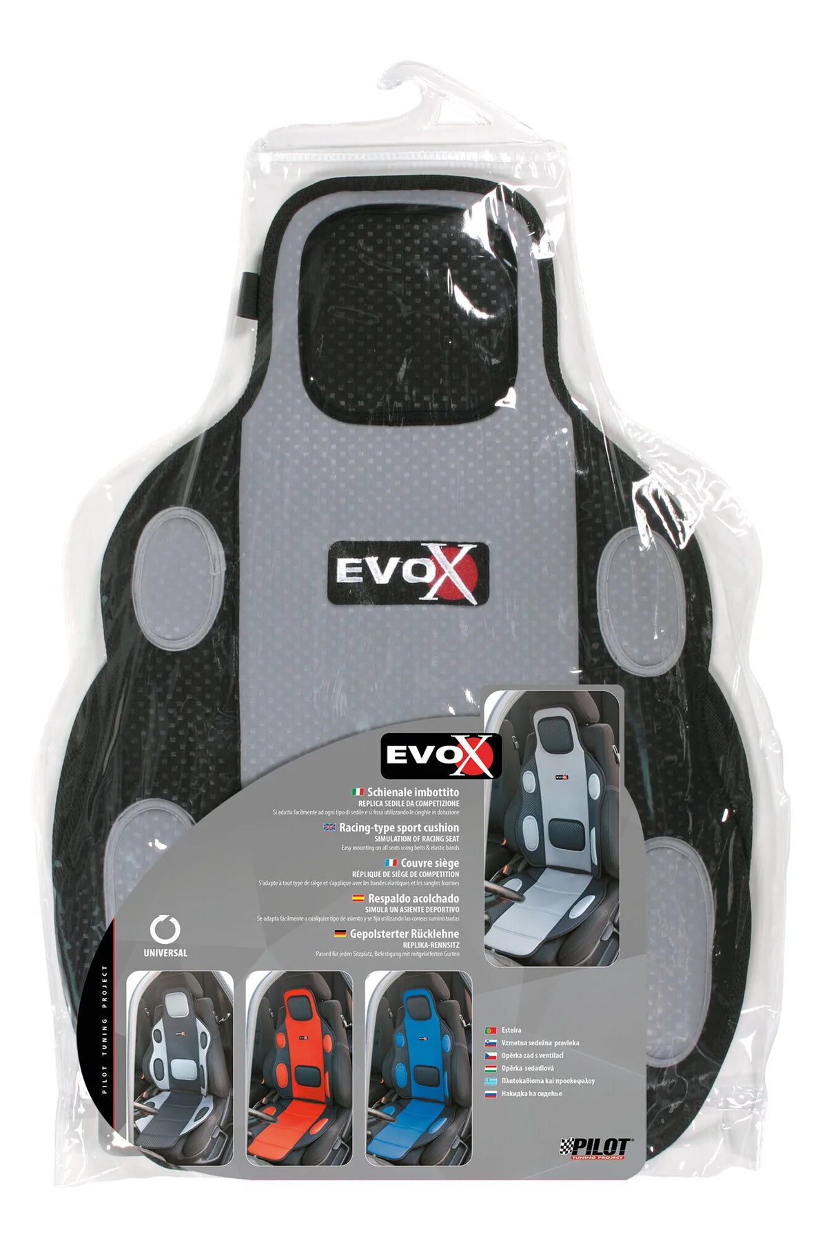 La confezione di Evox, schienale imbottito