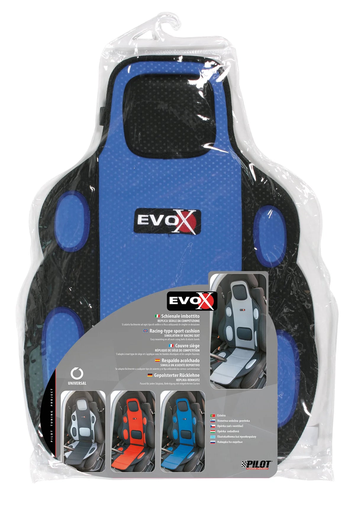 La confezione di Evox, schienale imbottito