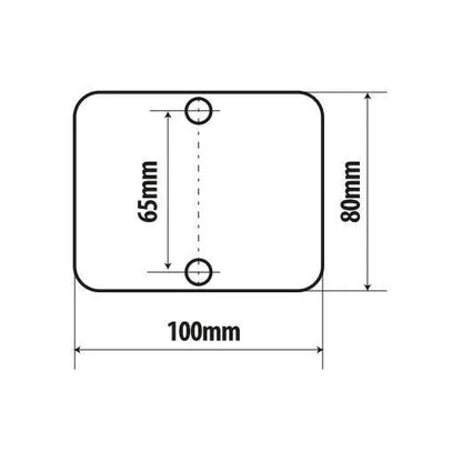 Disegno tecnico quotato di Faro retronebbia a Led, 12/24V, con le misure