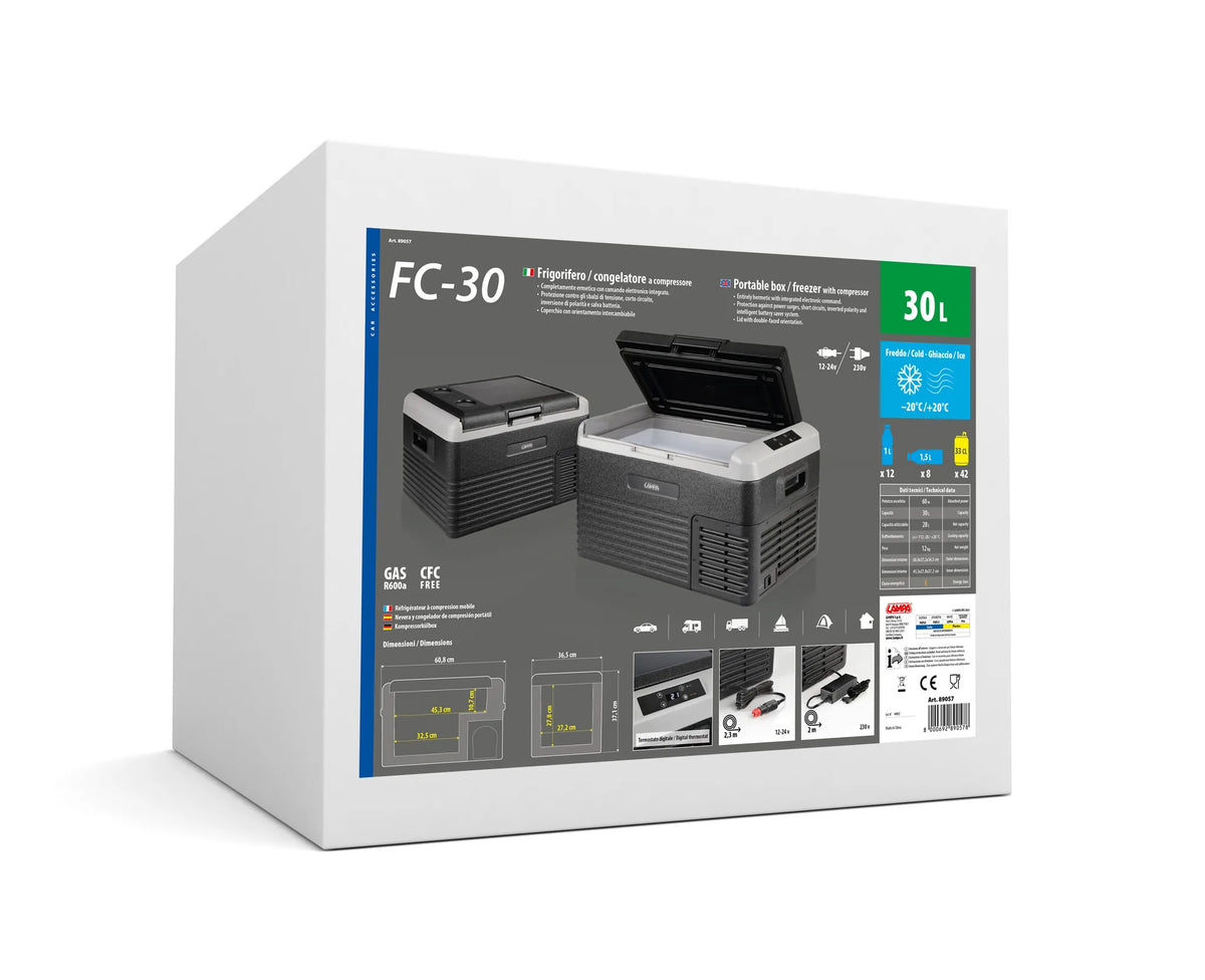 La confezione di FC-30, frigorifero/congelatore a compressore, 30 litri