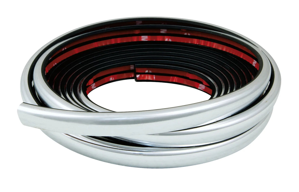 Fender-Trim, profilo adesivo angolare cromato - 5 m — idoneo per uso interno o esterno: passaruota, paraurti, fiancate…