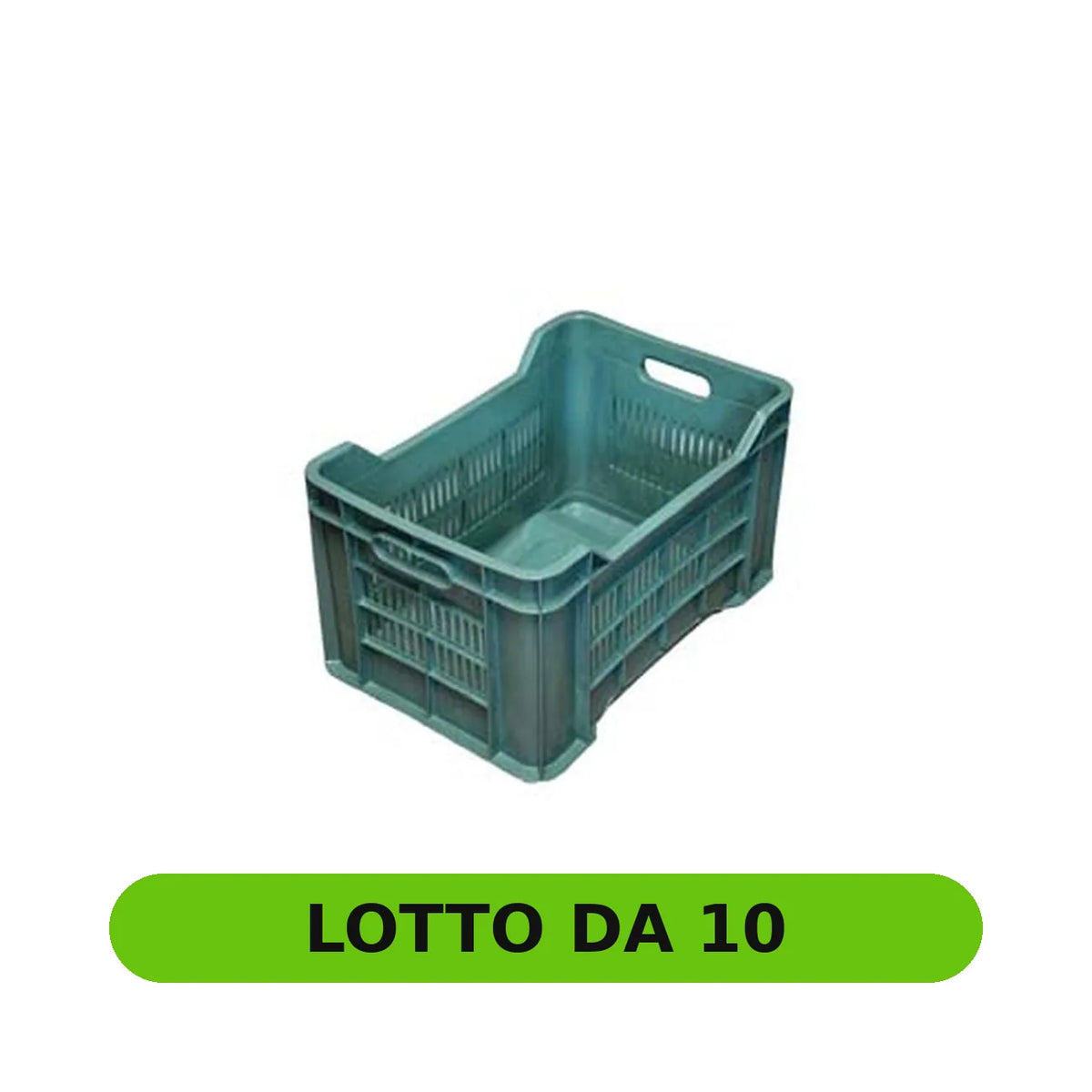 Cassa raccolta olive semi forata verde - 51x35x31h cm - Confezione da 10 pezzi - lotto da 10 [pack:10#01]