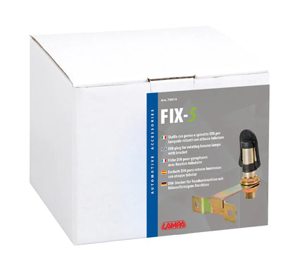 La confezione di Fix-5, Staffa con perno e spinotto DIN per luce di