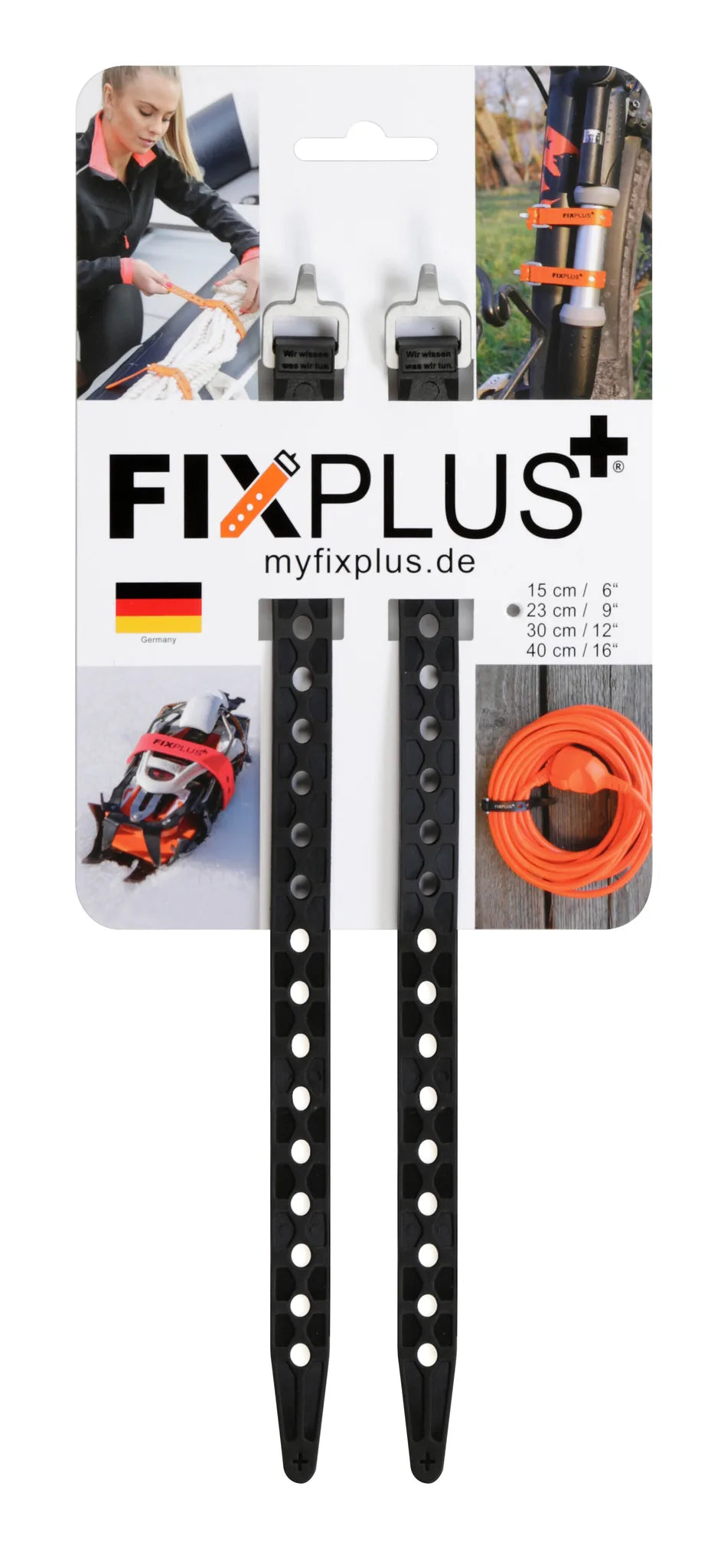 La confezione di FixPlus Nano, cinghia elastica di fissaggio, 2 pz - 1,25 x