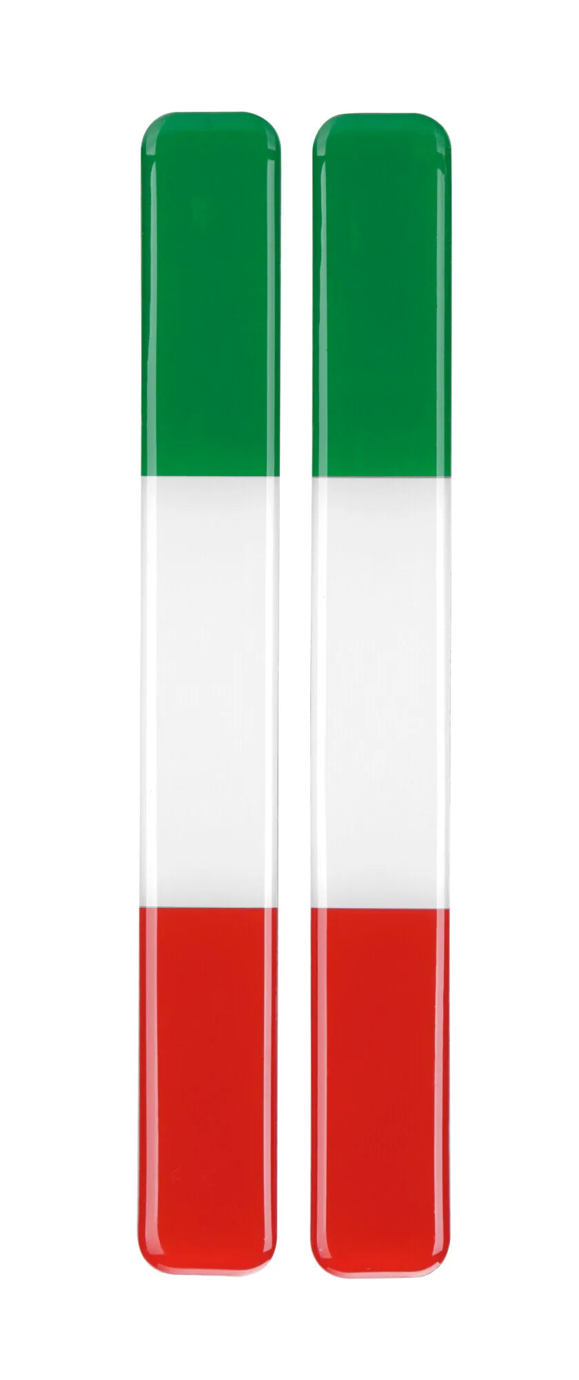 Flag-Italy, coppia bandiere Italia - 15x138 mm — in morbida resina epossidica 3D adesiva