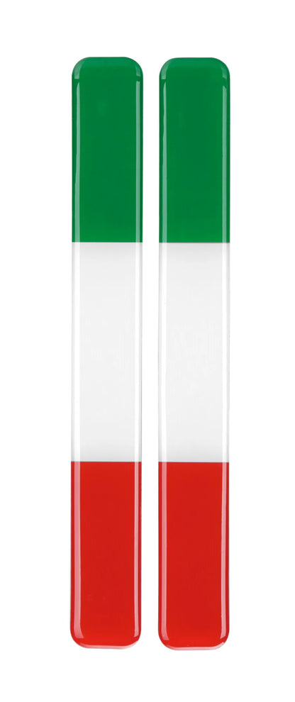 Flag-Italy, coppia bandiere Italia - 15x138 mm — in morbida resina epossidica 3D adesiva