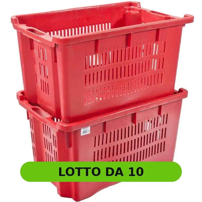 Cassetta in PVC impilabile, forata lateralmente - Capacità 40 litri (confezione da 10 pezzi) - lotto da 10 [pack:10#01]