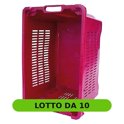 Cassetta in PVC impilabile, forata lateralmente - Capacità 40 litri (confezione da 10 pezzi) - lotto da 10 [pack:10#02]