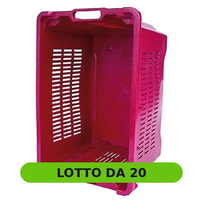 Cassetta in PVC impilabile 40 litri - forata lateralmente, sovrapponibile al modello tradizionale (pacco da 20 pezzi) - lotto da 20 [pack:20#03]