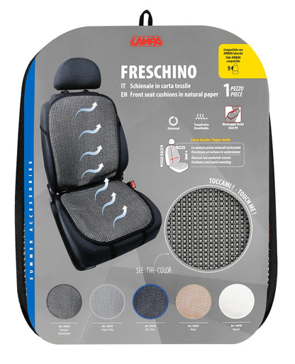 La confezione di Freschino, schienale in carta tessile
