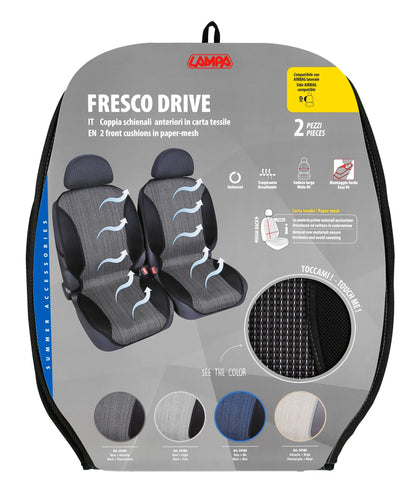 La confezione di Fresco Drive, coppia schienali anteriori - Nero/Grigio