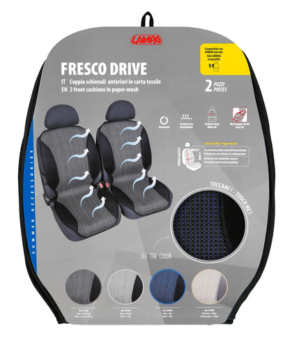 La confezione di Fresco Drive, coppia schienali anteriori - Nero/Grigio