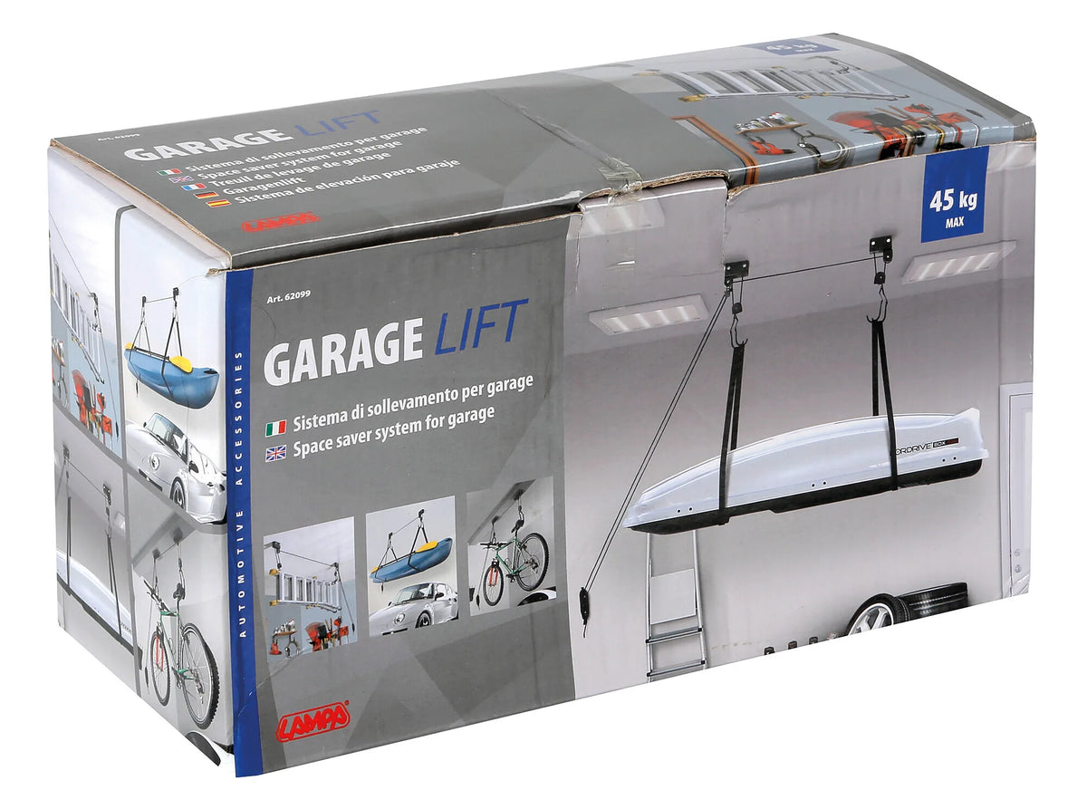 La confezione di Garage Lift, sistema di sollevamento per garage