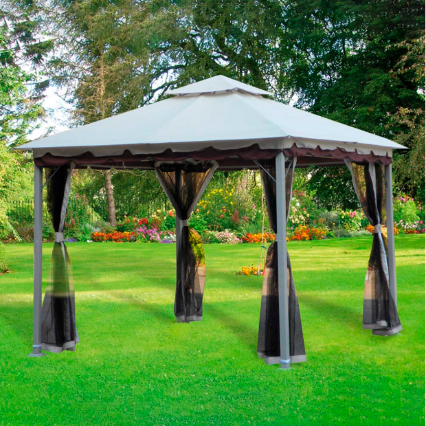 Gazebo in acciaio - "Smeralda" - mt 3x3 - con teli zanzariera