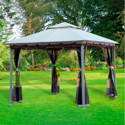 Gazebo in acciaio - "Smeralda" - mt 3x3 - con teli zanzariera